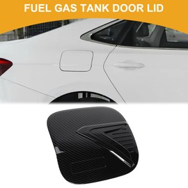 Partuto Fuel Tank Door Cap for Mitsubishi Eclipse 2018-2025 Fuel Filler Flap Cover Adhesive Type Carbon Fiber Black Red ABS