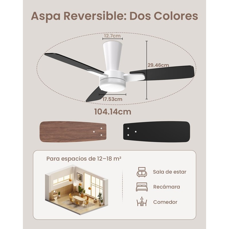 Airwit Ventilador de Techo 41", Reversible, 5 Aspas