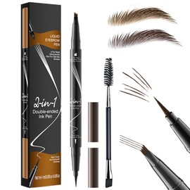 MOLZINY Augenbrauenstift Wasserfest Augenbrauenstift härchenzeichnung Wasserfest 2-in-1 Dual-Ended Wischfest Eyebrow Pencil Kann Leicht Natürliche Augenbrauenfarbe (Dunkelbraun)