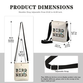 JTOUK Ornithologist Gift Bird Nerd Bird Watching Crossbody Bag for Bird Lovers (Bird Nerd CB EU)