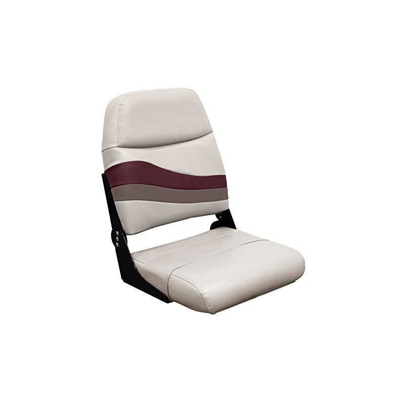 Wise BM1147-989 Premier Series Pontoon Folding Fishing Seat, Platinum/Wineberry/Manatee