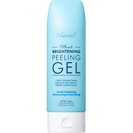 Ebanel Brightening Peeling Gel with Cotton Cellulose, Rice, Papaya, Centella, Hyaluronic Acid for Face and Body, Gentle Exfoliating Face Scrub Gel Peel Wash, Deep Pore Cleanser Minimizer Exfoliator