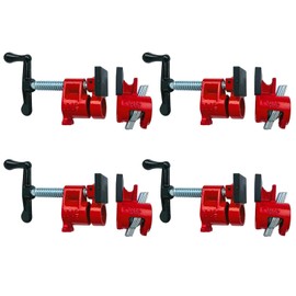 DUPDMKIN Pipe Clamps 3/4 inch 4 Pack Pipe Clamps for Woodworking Ideal for Carpentry, Home Improvement, and DIY Projects (3/4 IN with Pads)