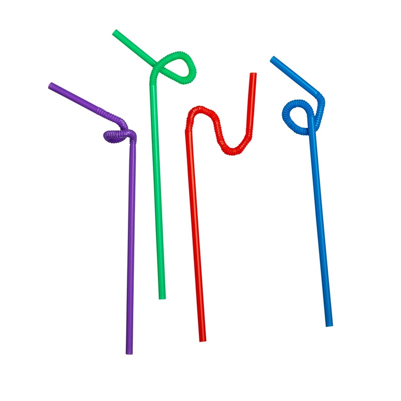 GUSTO [200 Pack] 10.02"High Long Flexible Straws, Disposable Plastic Drinking