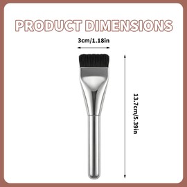 Ultra Thin Foundation Brush for Liquid Makeup, Flat Top Makeup Brush with Dust Cover for Traceless Blending, Professional Bronzer & Tanning Brush for Face and Body, Soft Synthetic Bristles