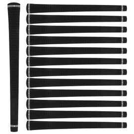 13 Pcs Rubber Golf Grips Set Anti-Slip Rubber Golf Club Grips Black Standard Putter Grip All-Weather Performance High Shock Absorption Golfgrip for Men Women