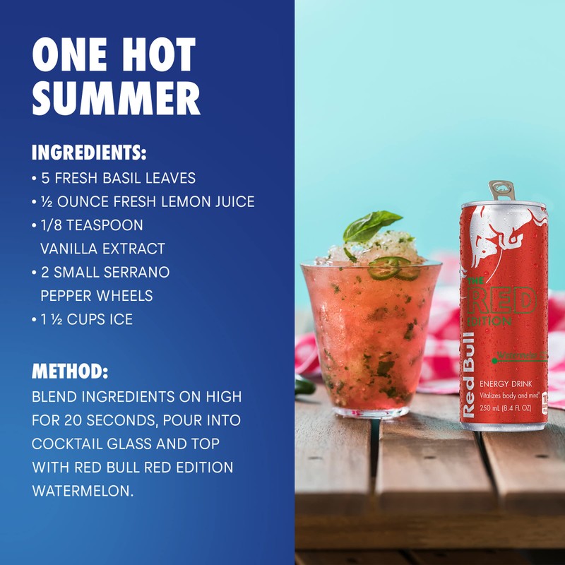 Red Bull Energy Drink, The Red Edition, Watermelon, 8.4 Fl