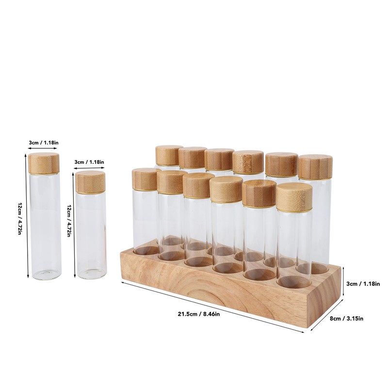Coffee Bean Storage Tube Glass Coffee Bean Cellar with Wooden