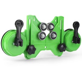 LALAGO Bohrer Lochsägenführungsvorrichtung Verstellbar 4-83mm mit Doppel-Saugnäpfe, Zentrierungs Locator Halter, Lochschneider Positionierer, Lochbohrer Grün für Keramik, Fliesen, Glas, Marmor