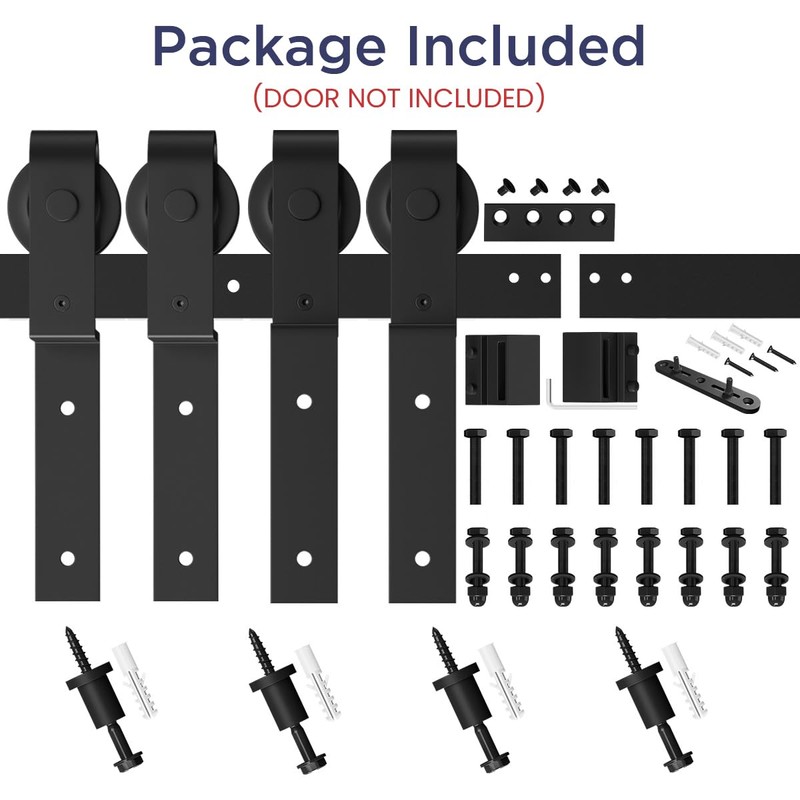 SMARTSTANDARD 5 Feet Bypass Sliding Barn Door Hardware Kit -