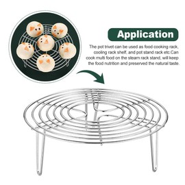 Steaming Rack,Stainless Steel Circular Steamer Stand Fast Steaming Boiling Pot Trivet Pressure Cooker Steam Rack Cooker Accessories for Vegetables