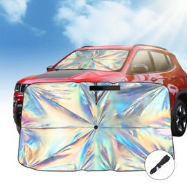 AOKWAY Sun Shade for car Windshield, Foldable Car Front Window Sunshade with 360°Rotation Handle, Auto Sunshade Block UV Rays & Sun Heat Insulation for Most Family Cars (XL(59.1 x 35.8 inch))