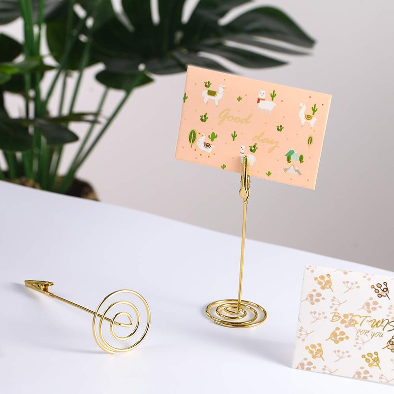 Place Card Table Number Holders - Small Metal Stands with