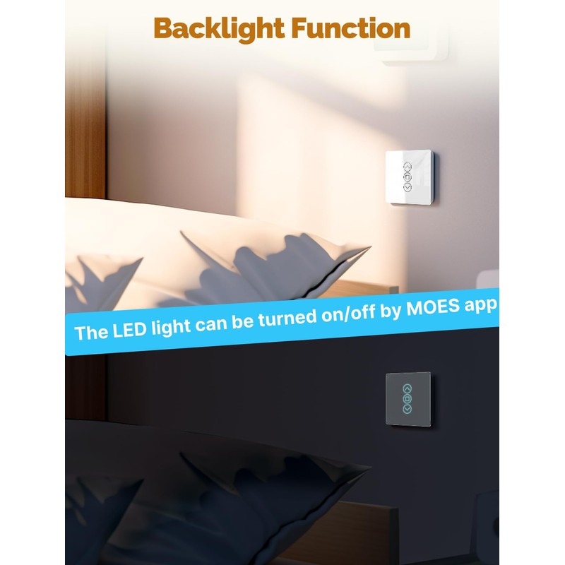 MOES 2.5D Roller Shutter Switch, Smart WiFi, Alexa Shutter Control,