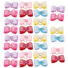 30pcs Shinning Rhinestone Bow Pattern Elastic Hair Rope Hair Band