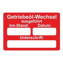 Car Service Sticker/Inspection Sticker 60 x 40 mm – Pack of 250 – Various Variants (Transmission Oil Change)