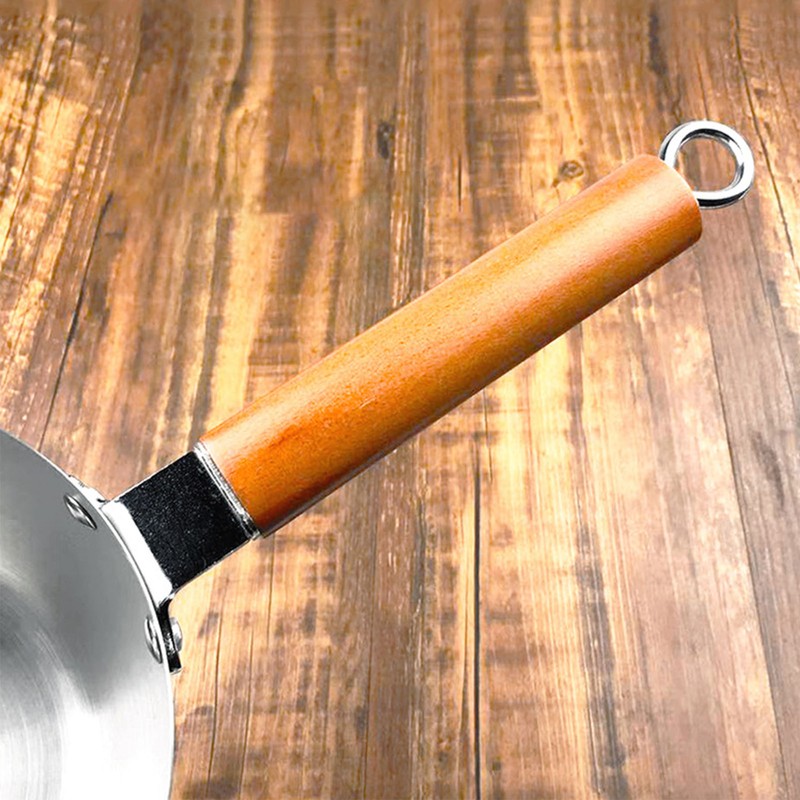Milk Warmer Pot Stainless Steel Prevent Sticking Wooden Handle Thickened