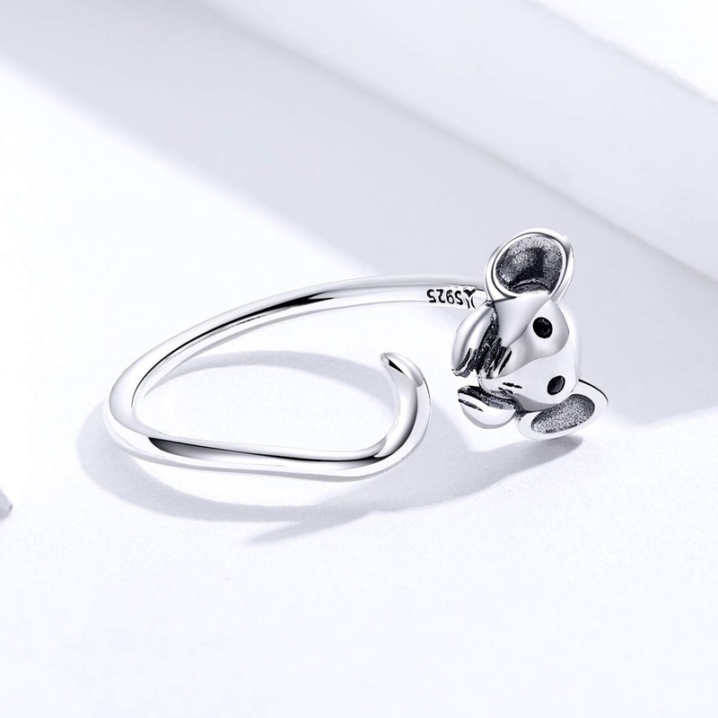 Rockyu Men's Ring, 925 Silver, Children's Year, Zodiac Sign, Design,