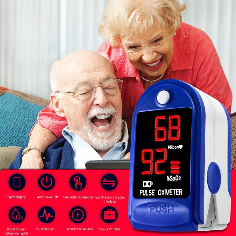 UPGRADE Pulse Oximeter - Oxygen Monitor Finger for Adults and