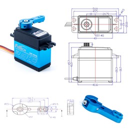 FEETECH 35kg Servo Motors Waterproof High Speed Torque Digital Servo Metal Gear RC Crawler 1/10 1/8Steering Servo for RC Car Helicopter Airplane Robot Arm Control