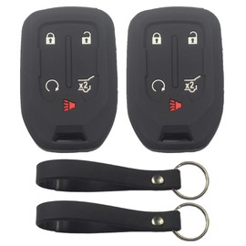 kcpros - Funda protectora de silicona de goma negra con 5 botones, sin llave, compatible con GMC Acadia Terrain 2021 2020 2019 2018 2017
