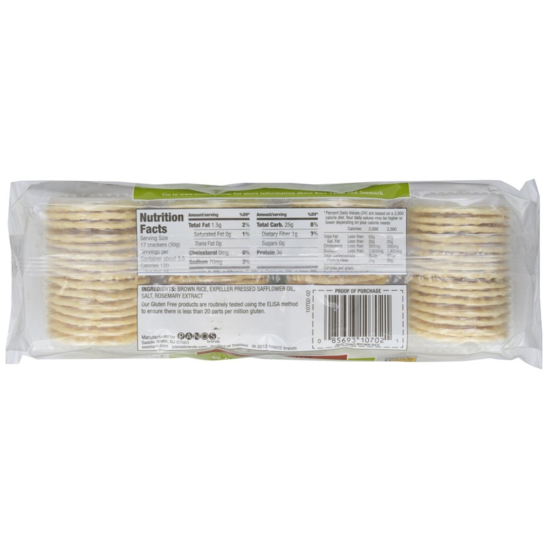 Sesmark, Rice Thins, Brown Rice, 3.5 oz