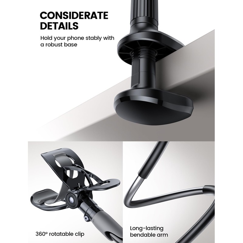 Lamicall Gooseneck Phone Holder for Bed - Cell Phone Mount