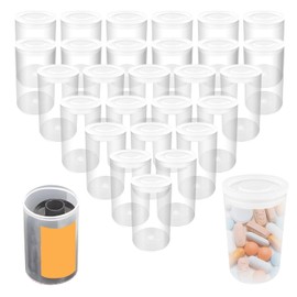 Sgehai 36pcs plastic film canisters,camera film cans,camera film cans,film container,reusable waterproof film jars for science activities (transparent)