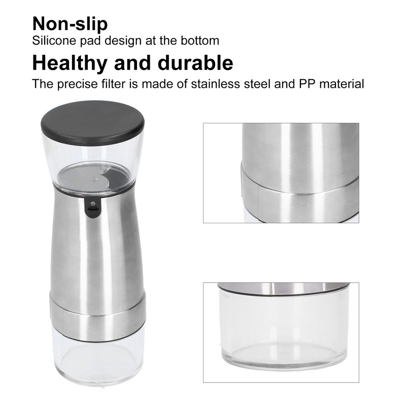 Stainless Steel Electric Grinder USB Charging Automatic Pepper Coffee Bean