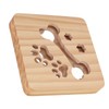 3D Night Lamp Bone Paw Print Pattern Hollow Design Wooden