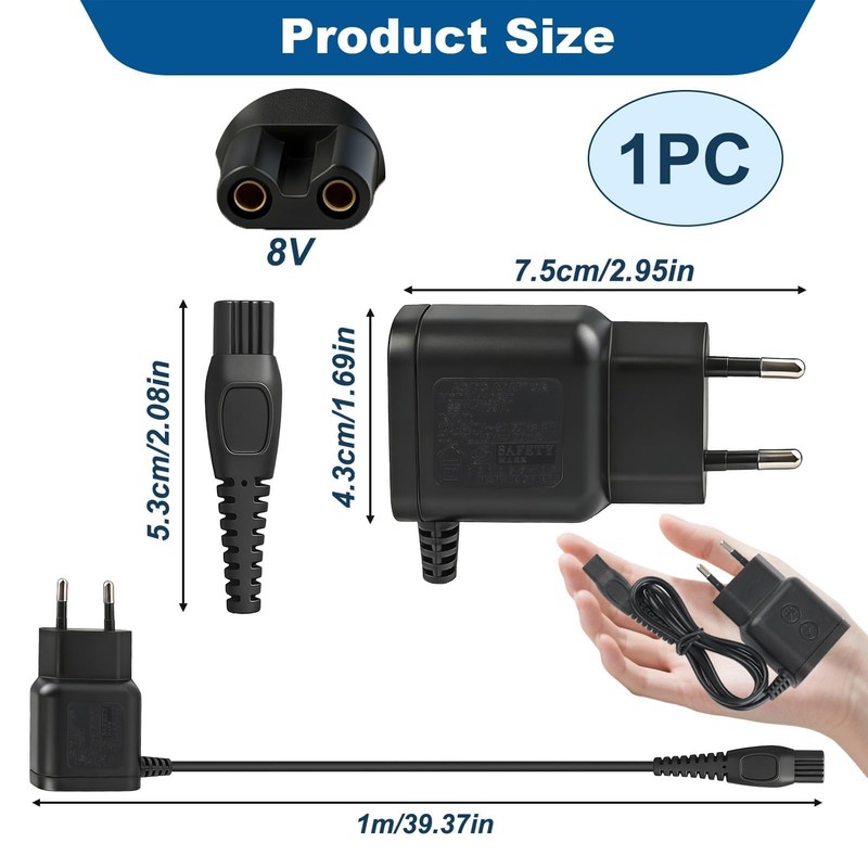 zstg 8V HQ850 Shaver Charging Cable Compatible with Philips Norelco