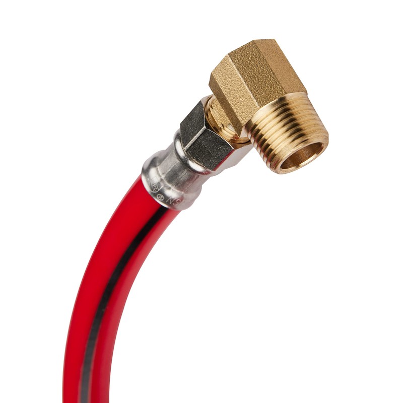 EFIELD 6-Feet Universal Dishwasher Red PVC Hose with Brass Elbow