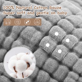 Looxii Baby Washcloths Muslin Burp Cloths and, Soft Absorbent Muslin Baby Face Towels for Newborns, 6 Pack, 12x12 Inches Multicolor