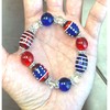 USA Bracelet, Red White Blue Americana Beaded Bracelet, 4th Of