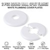 1 Inch Split Wall Flange Escutcheon Plate (2 Pack), Self-Adhesive