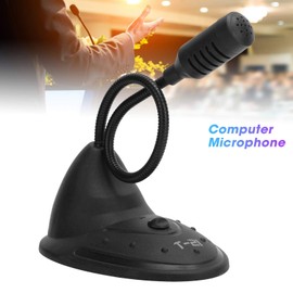 Desktop Computer Microphone, 360° Adjustable Goose Neck Capacitive Microphone, 3.5MM Round Interface, Suitable for Notebook/Desktop Computers