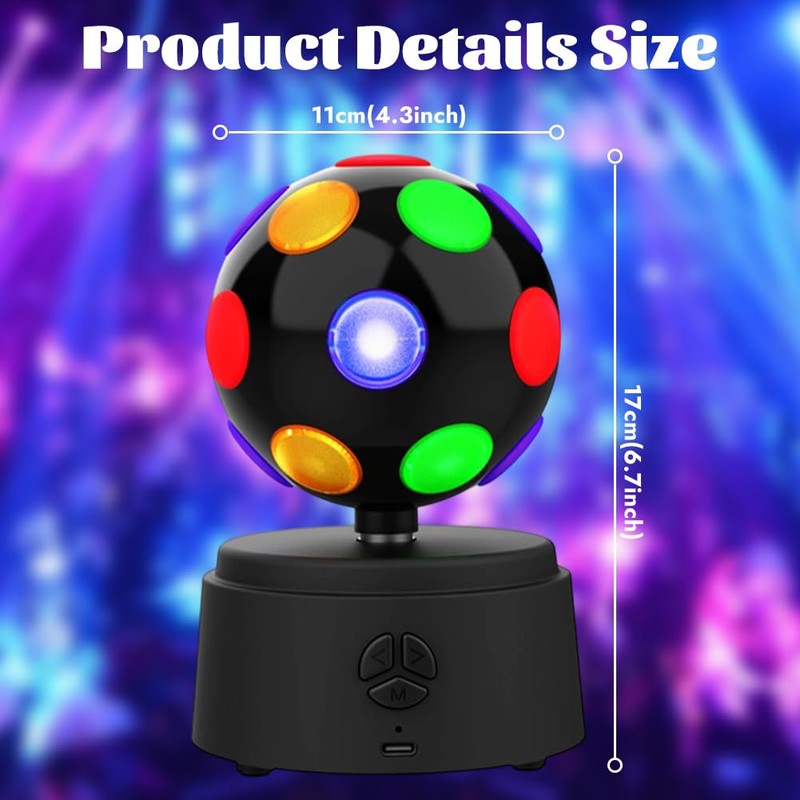 Disco Ball, Rotating Disco Ball, 360 Degree, 11 Inch Disco