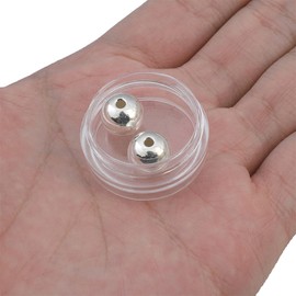 BEADIA 925 Sterling Silver Round Beads 10mm 2pcs for Jewelry Making Findings
