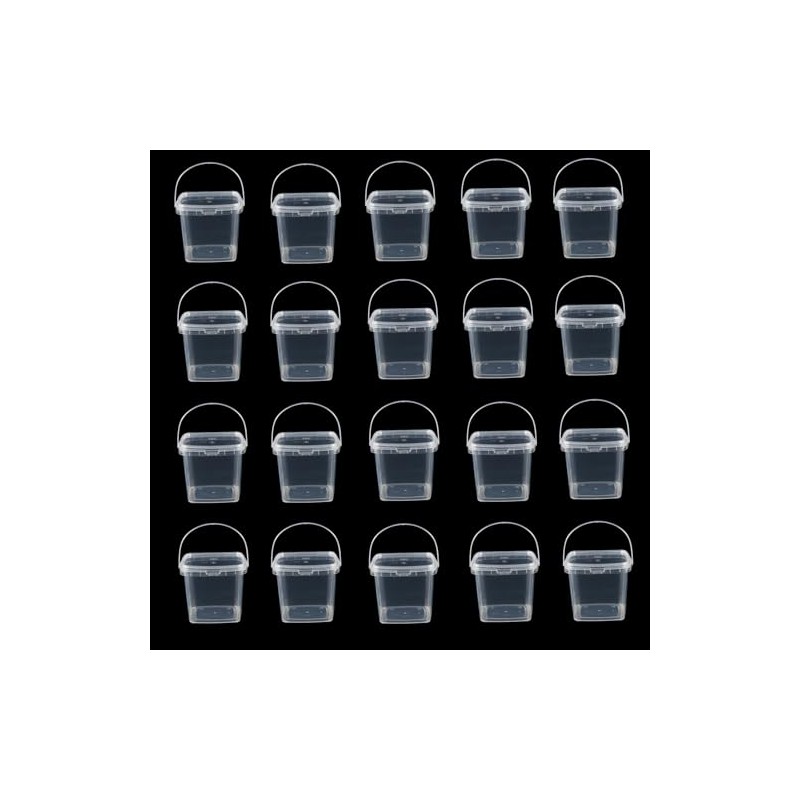 Lobergel 20PCS 10oz Slime Containers with Lids, Squre Clear 280ml
