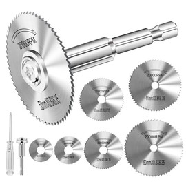 9pcs Hexagonal Shank High Speed ​​Saw Blade, 6-Piece Circular Saw Blades, Heavy-Duty Carbon Steel with HSS for PVC Plastic Wood Soft Metal DIY Precision Cutting Kit