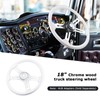QYMOPAY 18" Solid Wood lacquering Truck Steering Wheel 4 Spoke
