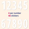 40 Pieces, 6" - Number Stickers, Waterproof Vinyl Stick On