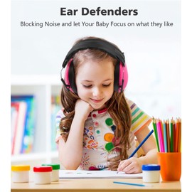 IVYRISE Good Sleep Kids Ear Safety Sound Insulation Earmuff Noise Resistance Ear Shield Foldable Headband for Working Shooting Hunting, Suit for Baby Toddlers Children, Red