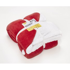 Penguin Home Solid Sherpa Blanket, Microfiber Throw for All Season, Throws for Sofa Fluffy Blanket Bed Throw for Bedroom, Throw/Single Size -130 X 150 cm (Mulberry Red)