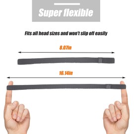 SHEHARUHI 8Pcs Non-Slip Elastic Sport Athletic Thin Headbands Hair Bands for Women Men (Black, White, Gray, Pink)