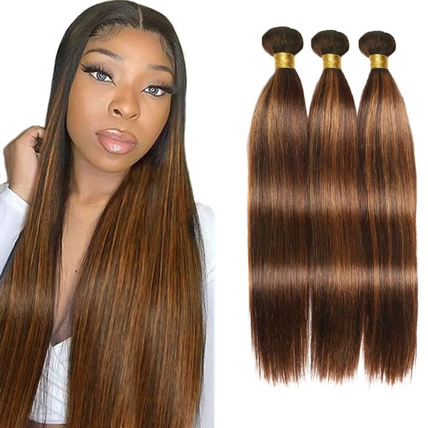 P430 Brown Human Hair Highlight Bundles Human Hair Extension Brown