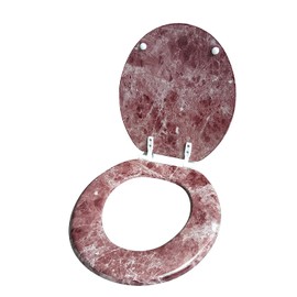 J&V Textiles Round Toilet Seat With Easy Clean & Change Hinge (Burgundy)*