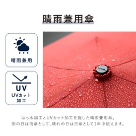 HUS 54573 Folding Umbrella, For Rain or Shine, Lightweight, 6.3 oz (180 g), 6 Ribs, Compact, Storage Case with Buckle, Water Repellent, UV Protection, Plain, Blue, Smoky, Gray, Simple, Rain Umbrella, Women's, Men's, Unisex, Outdoor Gift, Present, Smartduo Carry Fog Blue