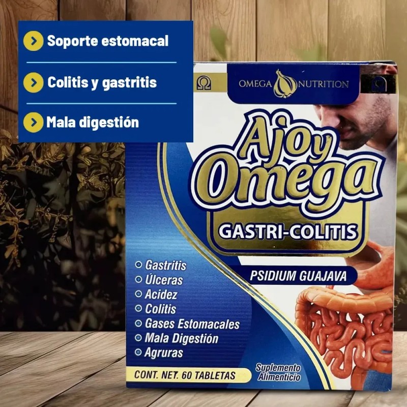 Paq Ajo Omega Nutrition Gastri Colitis Acidez Agruras Sabor