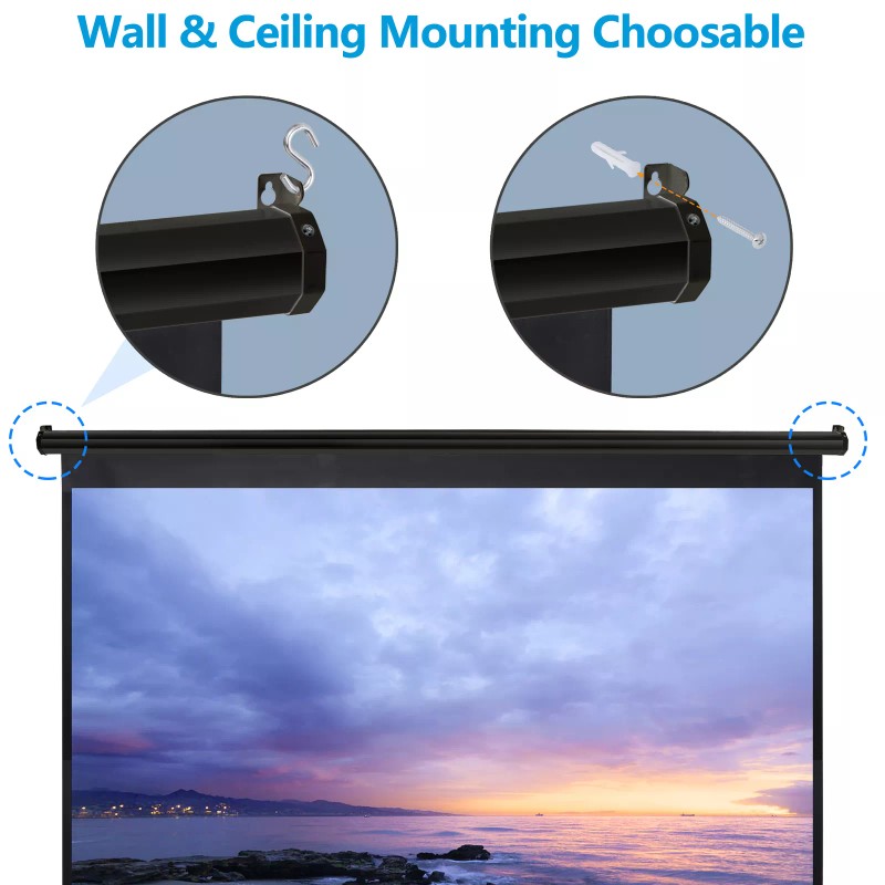 Segawe 100" Pull Down Projection Screen 16:9 HD Home Theater